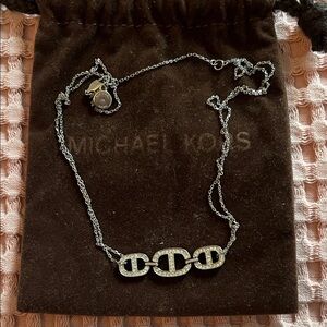 Michael Kors silver crystal necklace. NWOT